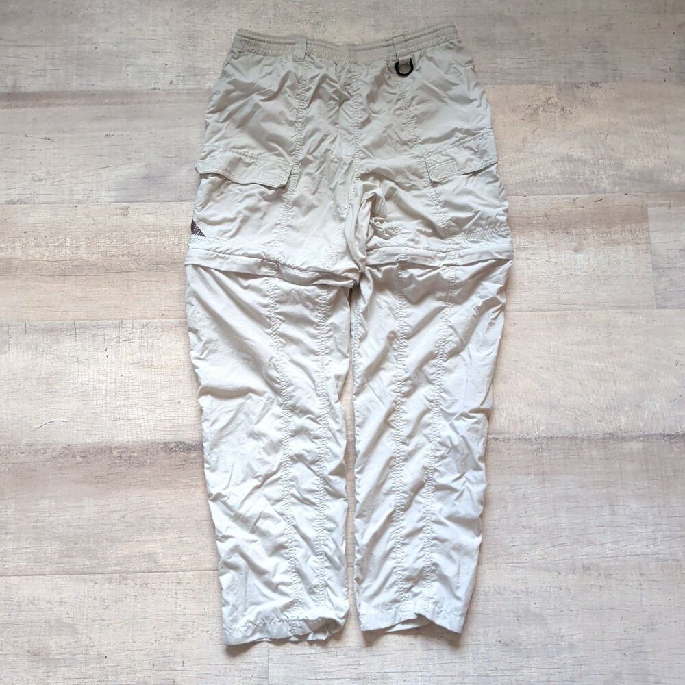 Columbia Convertible Hiking Pants Mens Small S Beige Cargo Zip Off Shorts Nylon
